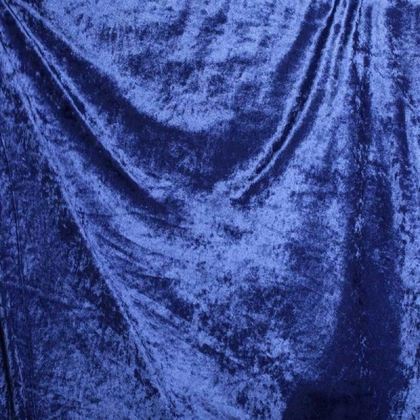 Tissu panne de velours - Bleu roi - Photo n°1