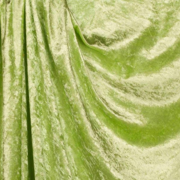 Tissu panne de velours - Vert anis - Photo n°1