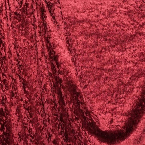Tissu panne de velours - Rouge bordeaux - Photo n°1