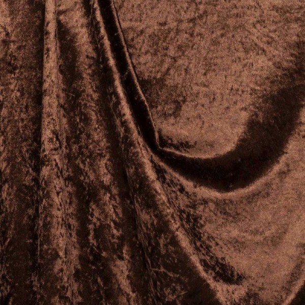 Tissu panne de velours - Marron havane - Photo n°1