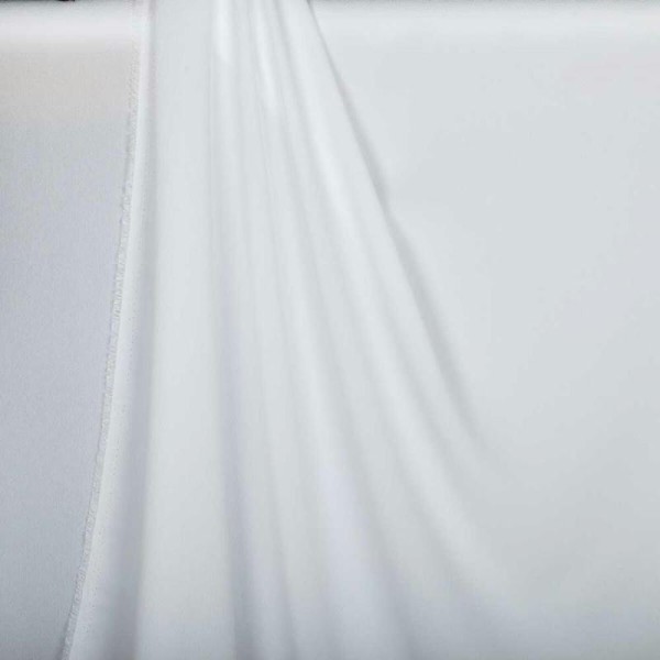 Tissu crêpe uni - Blanc - Photo n°1