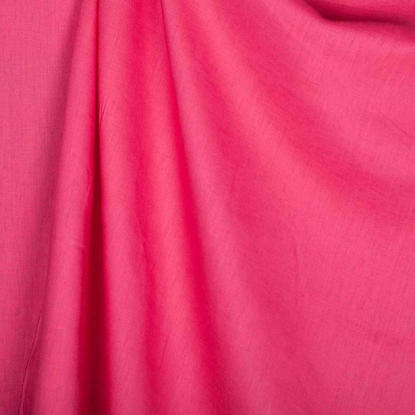 Tissu lin lavé uni 100% biologique - Rose fuchsia - Photo n°1