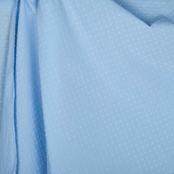 Tissu coton plumetis uni - Bleu ciel - Photo n°2