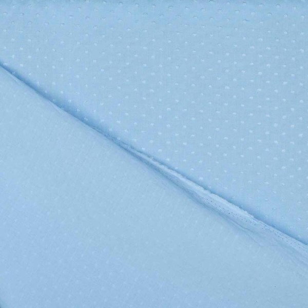 Tissu coton plumetis uni - Bleu ciel - Photo n°3