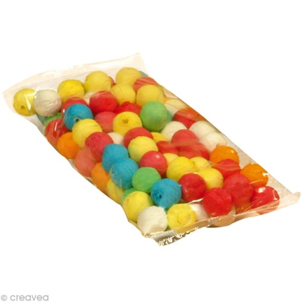 Boule de cellulose Multicolore 1,8 cm x 100 - Photo n°1
