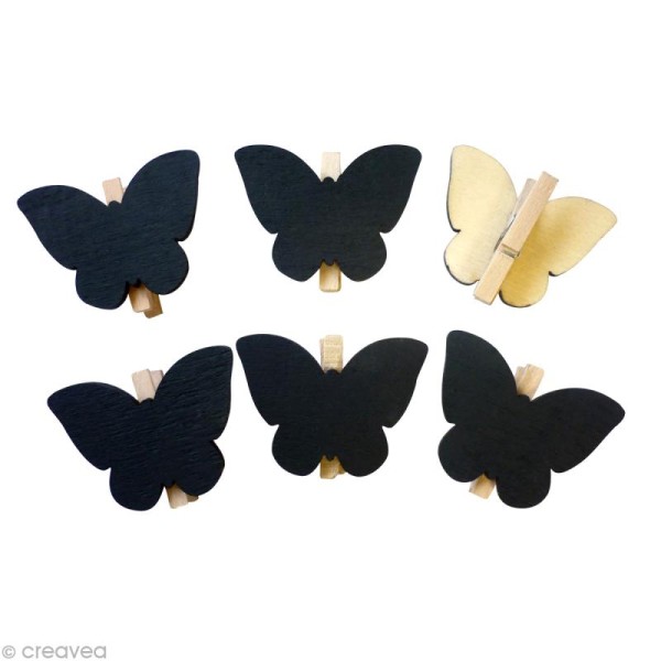Pince à linge ardoise Papillon x 6 - Photo n°1