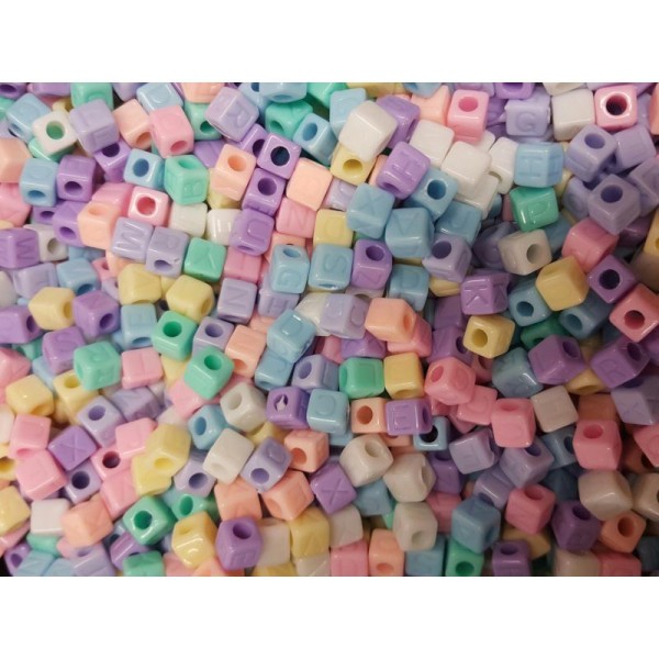 200 Perles Alphabet 7mm Multicouleur Lettre Cube Ecriture invisible - Photo n°2