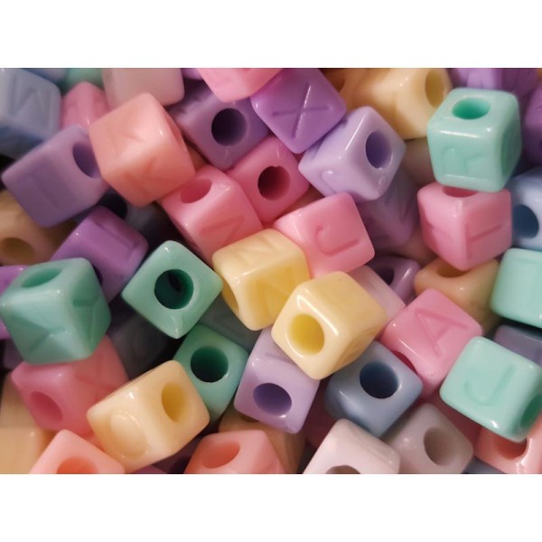 200 Perles Alphabet 7mm Multicouleur Lettre Cube Ecriture invisible - Photo n°4