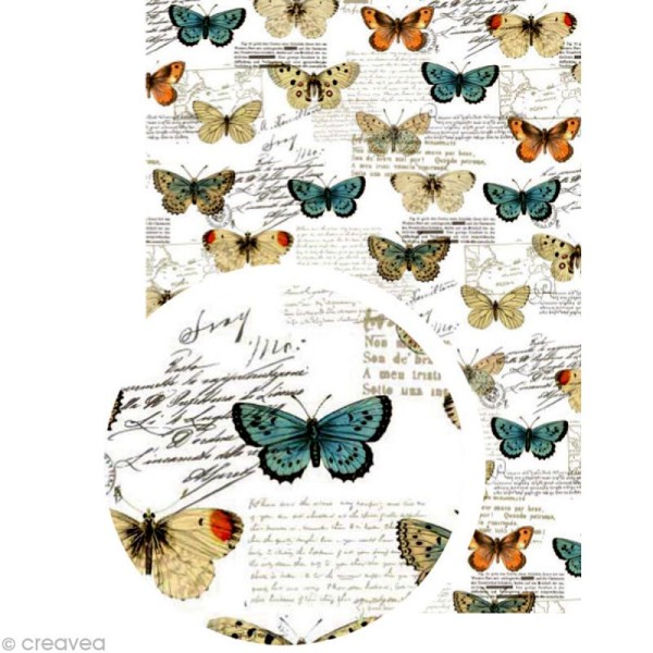 Tissu adhésif A4 Papillons - Photo n°1