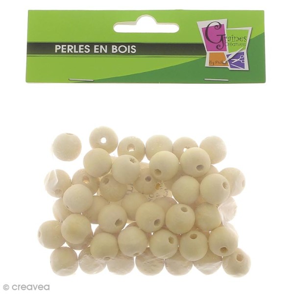 Perle en bois d'érable 15 mm x 50 - Photo n°1