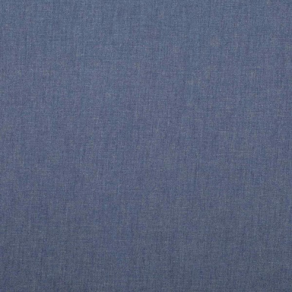 Tissu chambray uni pur coton - Bleu - Photo n°3