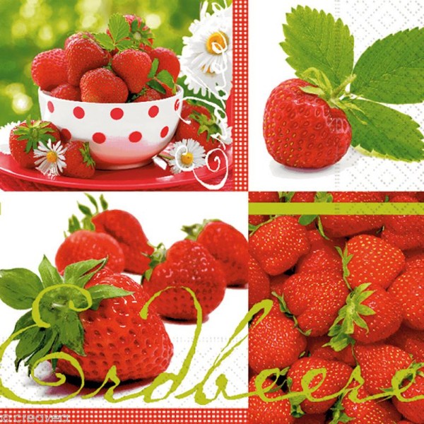 Serviette en papier Fruit - Le goût des fraises - Photo n°1