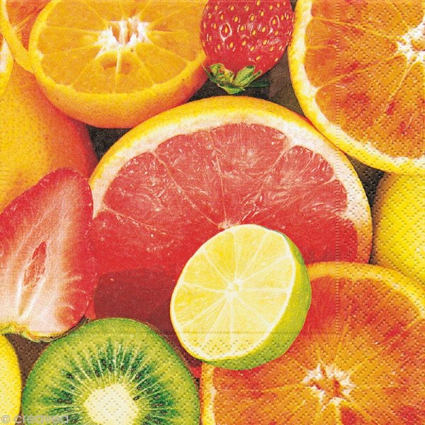 Serviette en papier Fruit - Fruits acidulés - Photo n°1