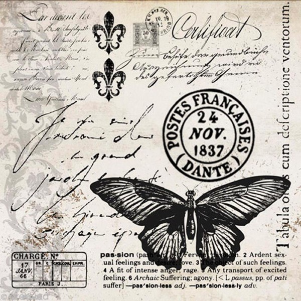 Serviette en papier Animaux - Papillon courrier - Photo n°1