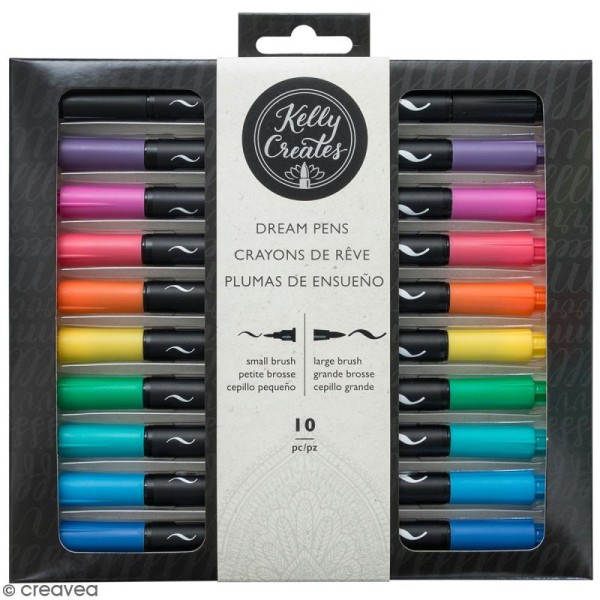 Feutre pinceau Dream Pen Kelly Creates - double embout - 10 pcs - Photo n°1