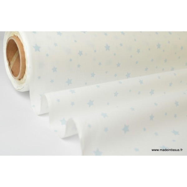 Tissu Coton oeko tex imprimé étoiles ciel fond blanc - Photo n°2