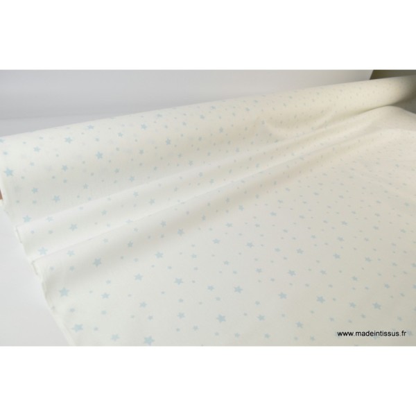 Tissu Coton oeko tex imprimé étoiles ciel fond blanc - Photo n°3