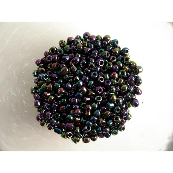 10G Perles Rocaille Violet Pourpre Ab 6/0 (4Mm) - Photo n°1