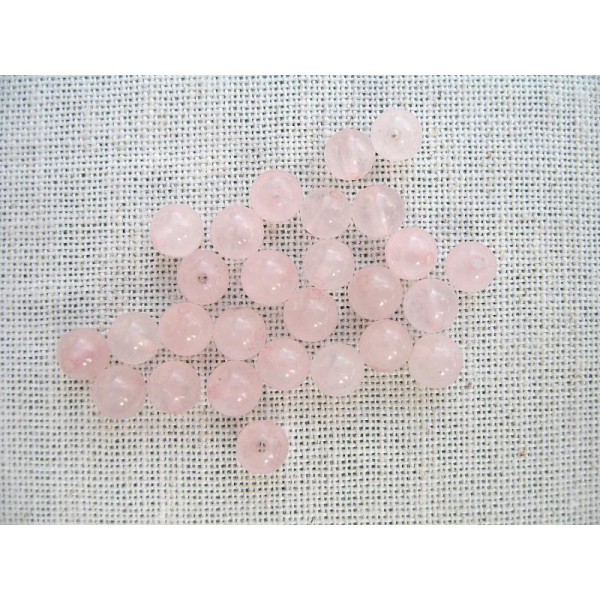 60 Perles Quartz Rose Rondes Lisses 4Mm - Photo n°1