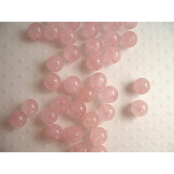 60 Perles En Quartz Rose Rondes Lisses 6Mm - Photo n°1