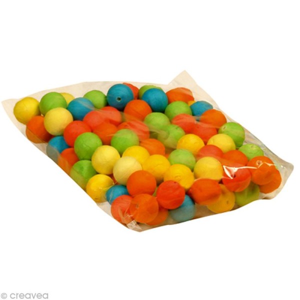 Boule de cellulose Multicolore 2,5 cm x 100 - Photo n°1