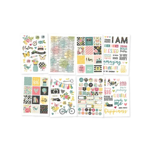 Huit planches de stickers I am Simple stories - Photo n°1