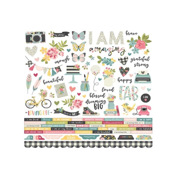 Planche de stickers 32x32cm I am Simple Stories - Photo n°1