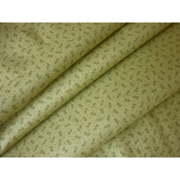 Tissu feuille patchwork coton faux uni vert amande 25 X 110 cm - Photo n°1