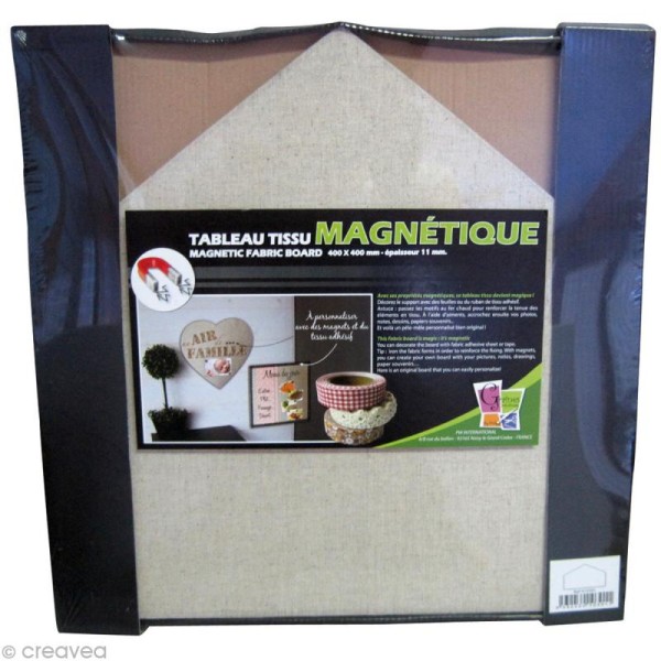 Tableau magnétique tissu Maison 40 x 40 cm - Photo n°1