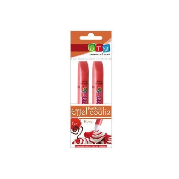 Lot 2 Crayons Nappage Effet Faux coulis Coulis , Effet glacage ROSE 622204 - Photo n°1