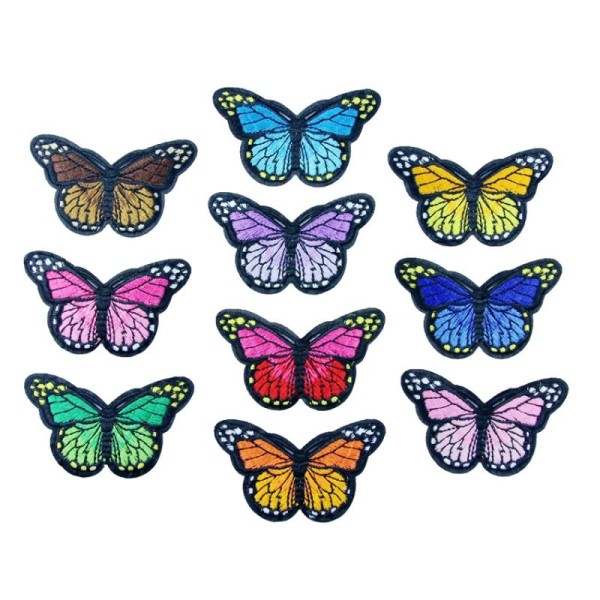 Pack de 12 écussons papillons patchs thermocollants - Photo n°2