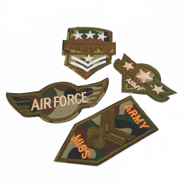 Set 4 écussons brodés thermocollants blasons Armée camouflage air force army - Photo n°2
