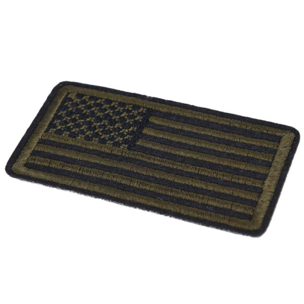 Ecusson brodé drapeau USA armée patch thermocollant 9 cm - Photo n°1