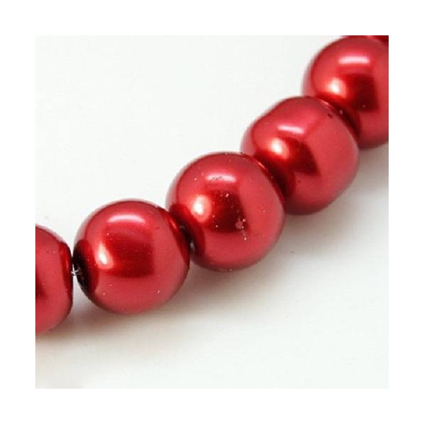 LOT de 20 Petites Perles Verre couleur ROUGE - Photo n°2