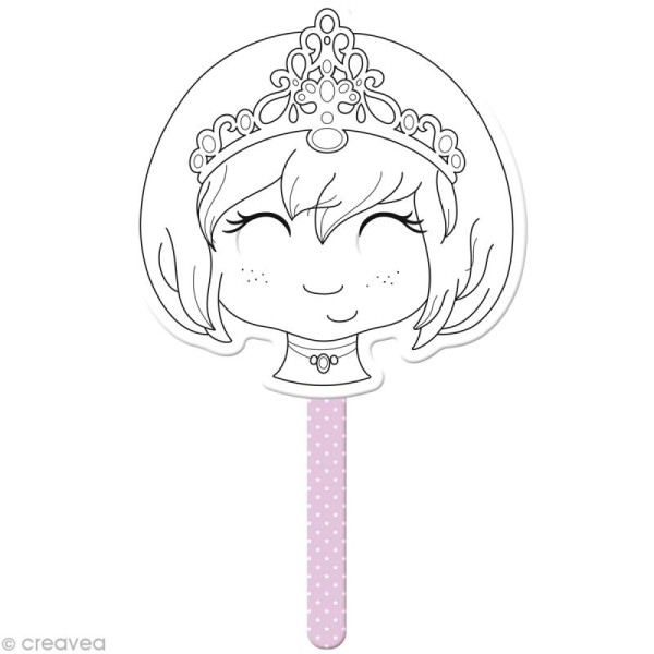 Masque à colorier Princesse graffy stick - 35 x 20 cm - Photo n°1