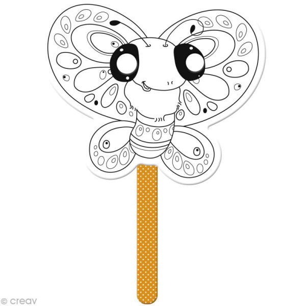 Masque à colorier Papillon graffy stick - 31 x 21,5 cm - Photo n°1