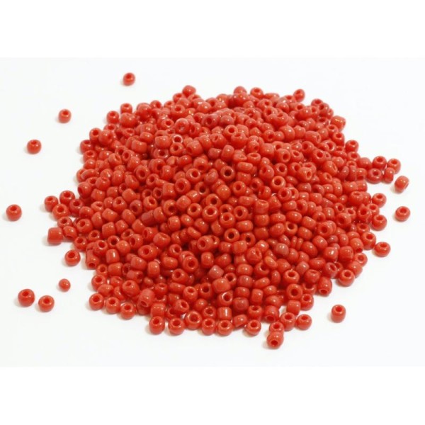 Lot De 15g Perles Rondes En Verre - Rouge - 2x2mm - Photo n°1
