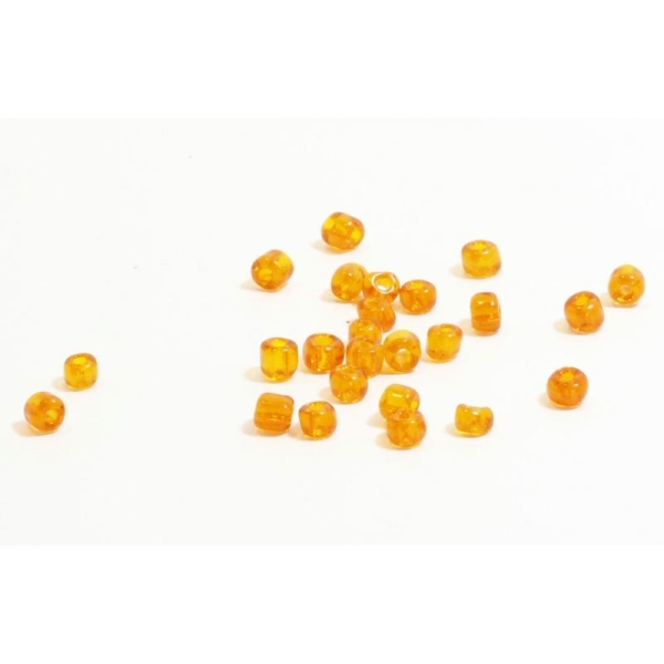 Lot De 15g Perles Rondes En Verre - Orange - 4x3,5mm - Photo n°1