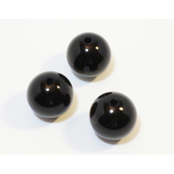 Lot De 3 Perles Noires En Acrylique - Support Diy - Photo n°1