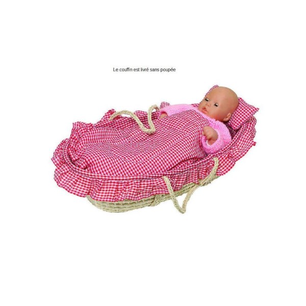 Couffin pour poupée avec linge de lit - Photo n°1