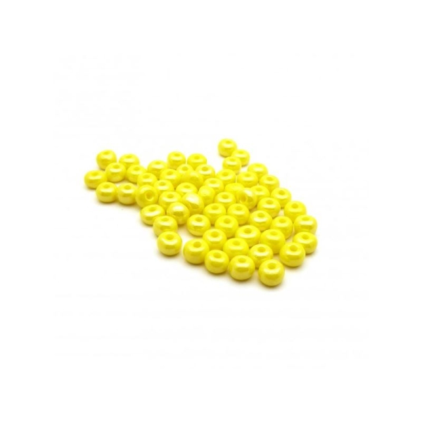 Perles de rocailles lustré 4/0 - 5mm jaune 15g - Europe - Photo n°1
