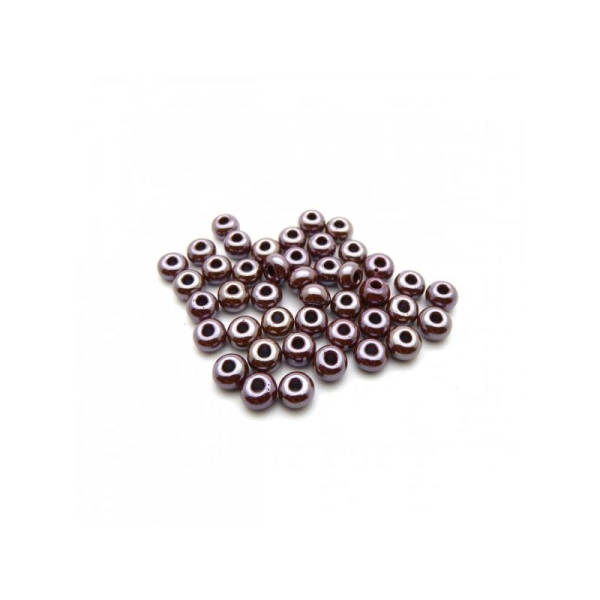 Perles de rocailles lustré 4/0 - 5mm marron 15g - Europe - Photo n°1
