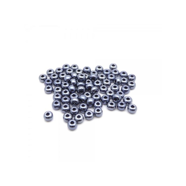 Perles de rocailles lustré 4/0 - 5mm noir hématite 15g - Europe - Photo n°1