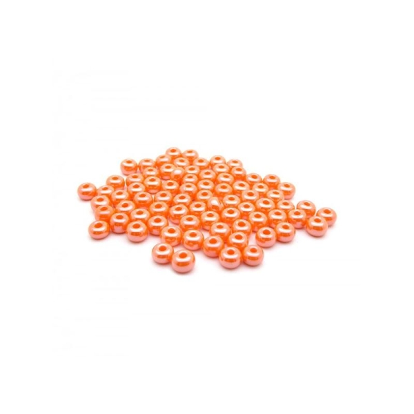 Perles de rocailles lustré 4/0 - 5mm orange 15g - Europe - Photo n°1