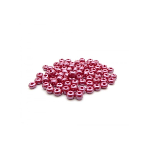 Perles de rocailles lustré 4/0 - 5mm rouge 15g - Europe - Photo n°1