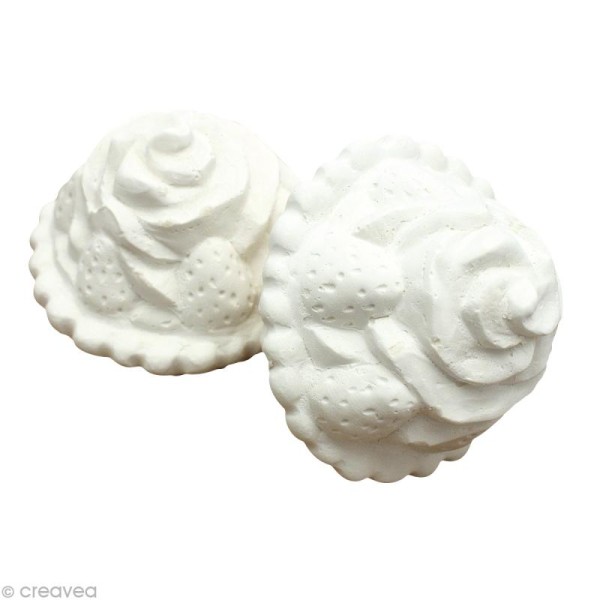 Forme en plâtre - Gourmandise Tartelette fraise 4 cm - Photo n°1