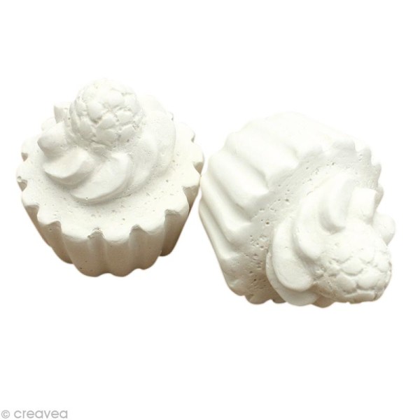 Forme en plâtre - Gourmandise cupcake framboise 4 cm - Photo n°1