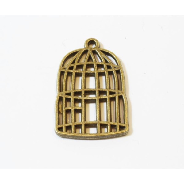 Breloque Pendentif Cage Bronze - 26X17Mm - Photo n°1