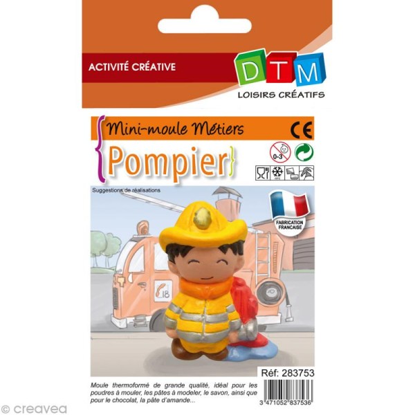 Mini moule thermoformé Métier pompier - 5 x 7 cm - Photo n°1