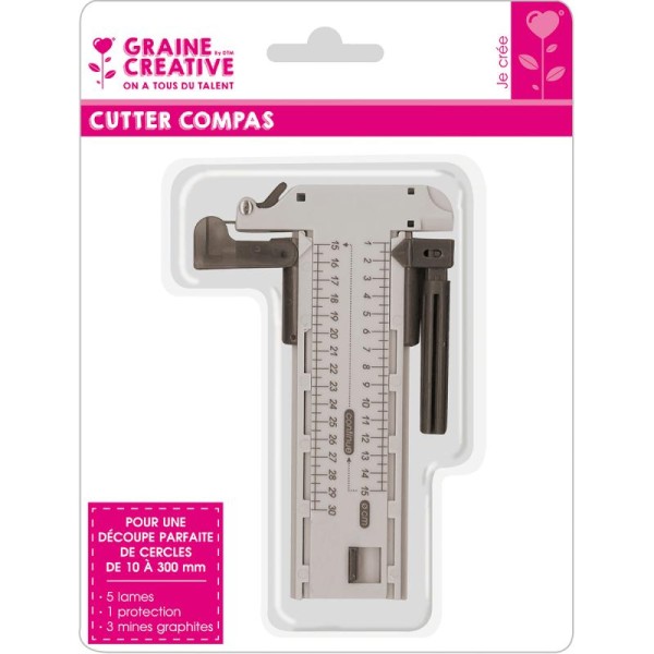 Cutter compas - Découpe parfaite de cercle - De 1 à 30 cm - Cutter  scrapbooking - Creavea
